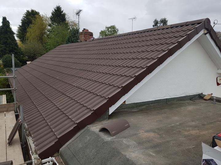 A finished tiled roof